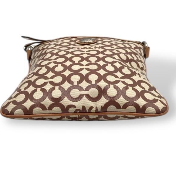 Coach Swing Bag Crossbody Signature Coated Canvas Leather Brown/Cream Patterned - Picture 3 of 16